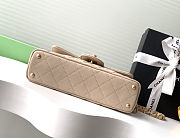 Colestore Chanel Mini Kelly Flap Bag With Top Handle Lambskin Light Beige 12x22x6cm - 5