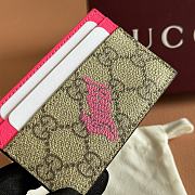 Colestore Gucci GG Monogram Card Case with Print Beige and Dark Brown 11x7cm - 3
