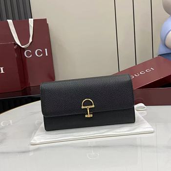 Colestore Gucci Softbit Continental Wallet in Black Leather 19x10x3.5cm