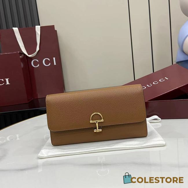 Colestore Gucci Softbit Continental Wallet in Tan Leather 19x10x3.5cm - 1