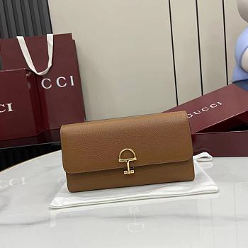 Colestore Gucci Softbit Continental Wallet in Tan Leather 19x10x3.5cm
