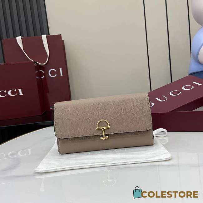 Colestore Gucci Softbit Continental Wallet in Nude Leather 19x10x3.5cm - 1