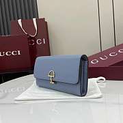 Colestore Gucci Softbit Continental Wallet in Blue Leather 19x10x3.5cm - 5