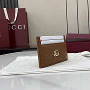 Colestore Gucci Calfskin Matelasse GG Marmont Card Holder Tan 10x7cm - 6