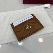 Colestore Gucci Calfskin Matelasse GG Marmont Card Holder Tan 10x7cm - 4