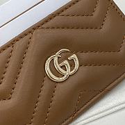 Colestore Gucci Calfskin Matelasse GG Marmont Card Holder Tan 10x7cm - 2