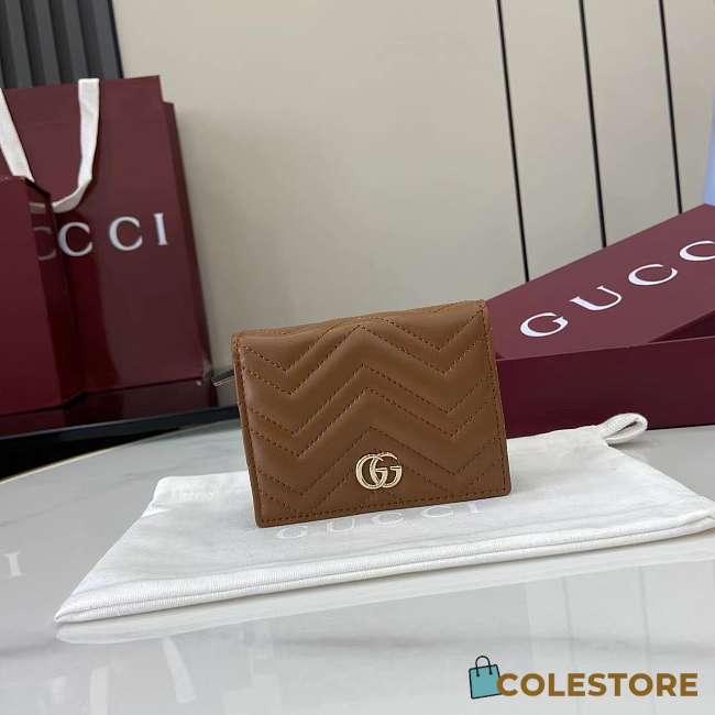 Colestore Gucci GG Marmont Mini Wallet Tan 11x8.5x3cm - 1