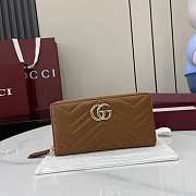 Colestore Gucci GG Marmont Zip Around Wallet in Brown Leather 10.5x19x2cm - 1