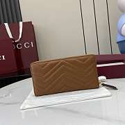Colestore Gucci GG Marmont Zip Around Wallet in Brown Leather 10.5x19x2cm - 6