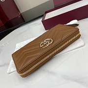 Colestore Gucci GG Marmont Zip Around Wallet in Brown Leather 10.5x19x2cm - 5