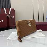 Colestore Gucci GG Marmont Zip Around Wallet in Brown Leather 10.5x19x2cm - 4