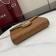 Colestore Gucci GG Marmont Diagonal Matelassé Chain Wallet Brown 20x13x6cm - 3