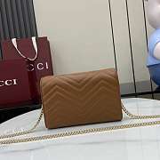 Colestore Gucci GG Marmont Diagonal Matelassé Chain Wallet Brown 20x13x6cm - 4