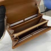 Colestore Gucci GG Marmont Diagonal Matelassé Chain Wallet Brown 20x13x6cm - 6