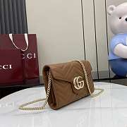 Colestore Gucci GG Marmont Diagonal Matelassé Chain Wallet Brown 20x13x6cm - 5