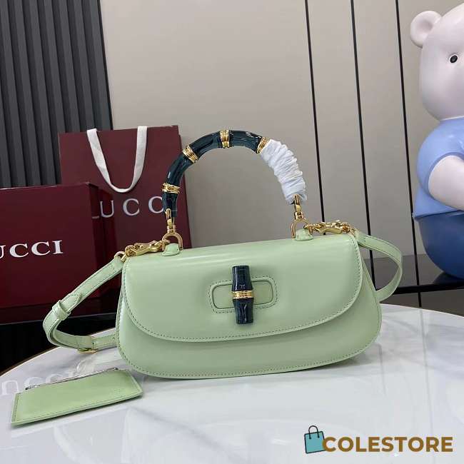Colestore Gucci Bamboo Diva Light Green Medium Bag 26.6x13x8 cm - 1