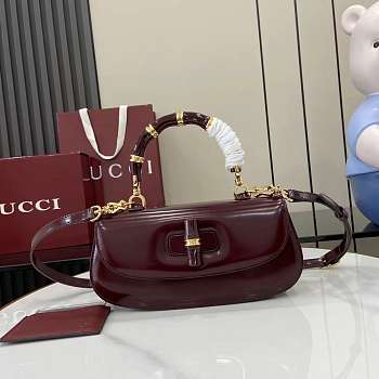 Colestore Gucci Bamboo Diva Burgundy Medium Bag 26.6x13x8 cm
