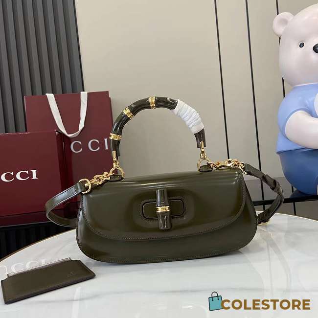 Colestore Gucci Bamboo Diva Green Medium Bag 26.6x13x8 cm - 1