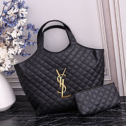 YSL Icare Maxi Shopping Bag In Quilted Lambskin White 35x8x43cm - 1