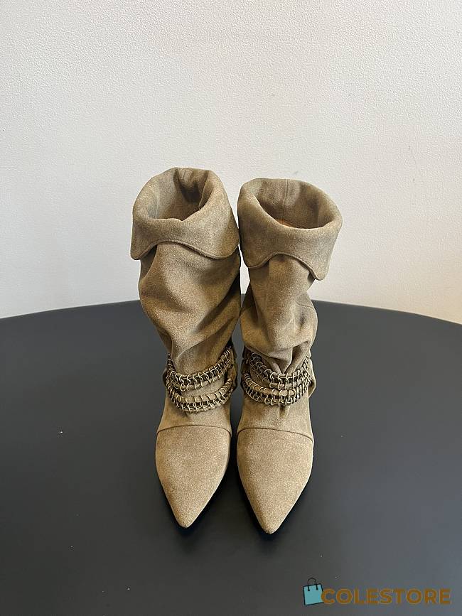 Colestore Isabel Marant Edrik Leather Boots Soft Taupe Suede  - 1