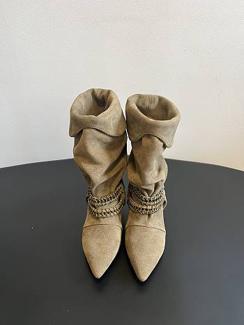 Colestore Isabel Marant Edrik Leather Boots Soft Taupe Suede 