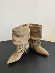Colestore Isabel Marant Edrik Leather Boots Soft Taupe Suede  - 5