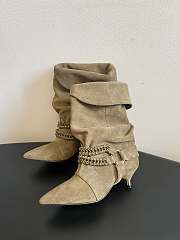 Colestore Isabel Marant Edrik Leather Boots Soft Taupe Suede  - 3