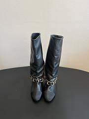 Colestore Chanel High Boots Black Lambskin & Grosgrain - 1