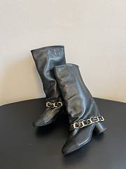 Colestore Chanel High Boots Black Lambskin & Grosgrain - 2