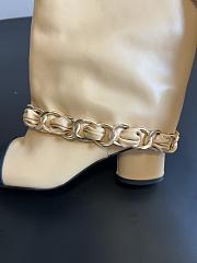 Colestore Chanel High Boots Beige & Black Lambskin & Grosgrain - 4