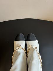 Colestore Chanel High Boots White & Black Lambskin & Grosgrain - 6