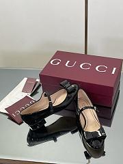 Colestore Gucci Ballet Flat with Bow Black Patent Leather - 4