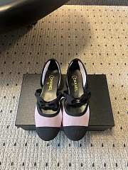 Colestore Chanel Mary Janes Mesh & Grosgrain Light Pink & Black - 1