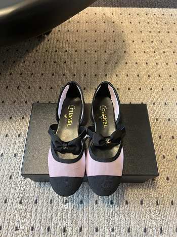 Colestore Chanel Mary Janes Mesh & Grosgrain Light Pink & Black