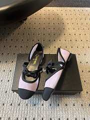 Colestore Chanel Mary Janes Mesh & Grosgrain Light Pink & Black - 6