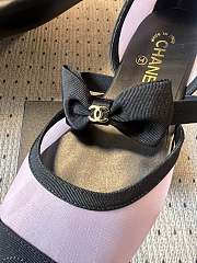 Colestore Chanel Mary Janes Mesh & Grosgrain Light Pink & Black - 5