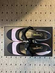 Colestore Chanel Mary Janes Mesh & Grosgrain Light Pink & Black - 4