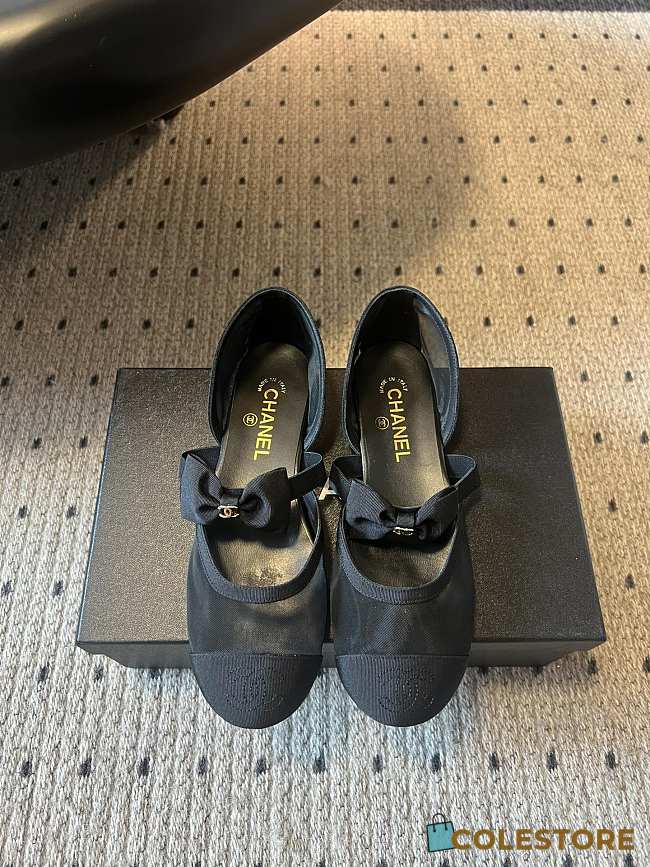 Colestore Chanel Mary Janes Mesh & Grosgrain Black - 1