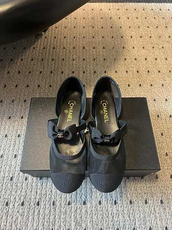 Colestore Chanel Mary Janes Mesh & Grosgrain Black