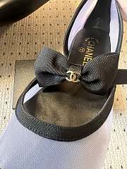 Colestore Chanel Mary Janes Mesh & Grosgrain Grey & Black - 5