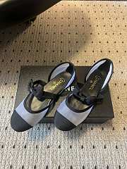 Colestore Chanel Mary Janes Mesh & Grosgrain Grey & Black - 2