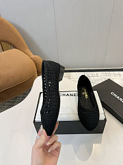 Colestore Chanel Spring-Summer 25P Raphia Ballet Flats in Noir - 4