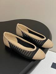 Colestore Chanel Spring-Summer 25P Raphia Ballet Flats in Noir/Beige - 6