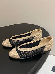 Colestore Chanel Spring-Summer 25P Raphia Ballet Flats in Noir/Beige - 5