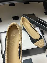 Colestore Chanel Spring-Summer 25P Raphia Ballet Flats in Noir/Beige - 4