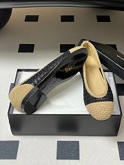 Colestore Chanel Spring-Summer 25P Raphia Ballet Flats in Noir/Beige - 3