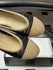 Colestore Chanel Spring-Summer 25P Raphia Ballet Flats in Noir/Beige - 2