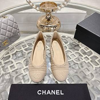 Colestore Chanel Spring-Summer 25P Raphia Ballet Flats in Beige
