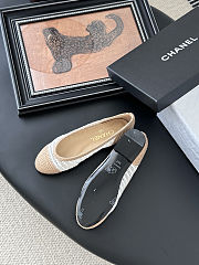 Colestore Chanel Spring-Summer 25P Raphia Ballet Flats in White/Beige - 6