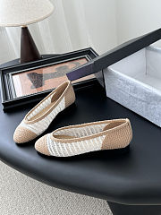 Colestore Chanel Spring-Summer 25P Raphia Ballet Flats in White/Beige - 2
